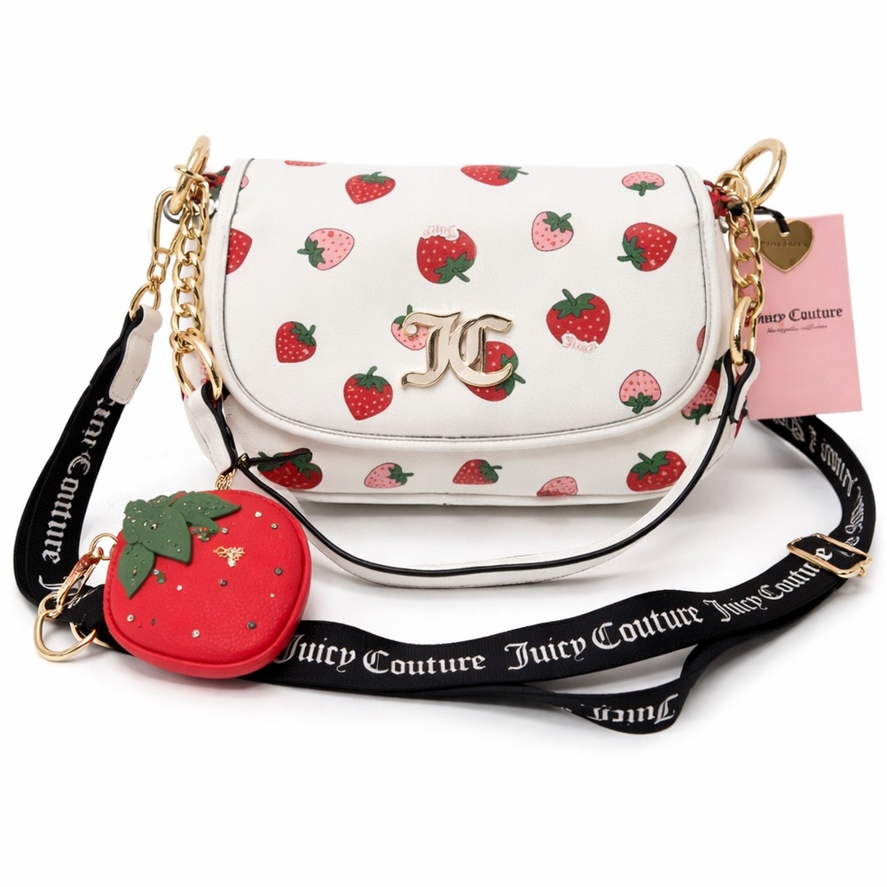 Juicy Couture Sweet N Juicy Strawberry Crossbody Barrel Bag w/ Coin Pouch NWT